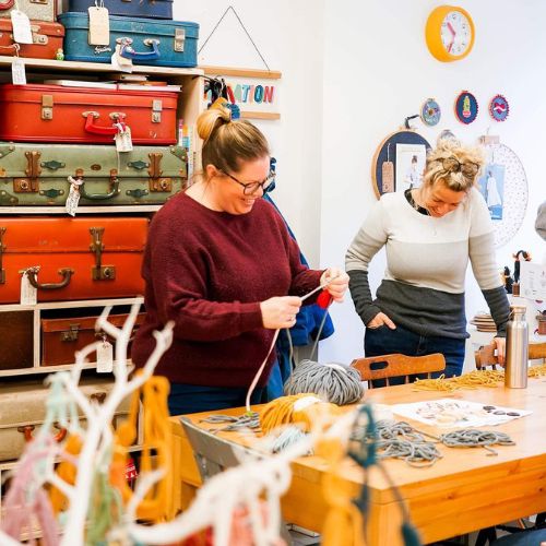 two women at a Magpie and Hook workshop