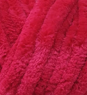 Scrumpalicious super chunky chenille yarn by Cygnet Yarns in cherry pink